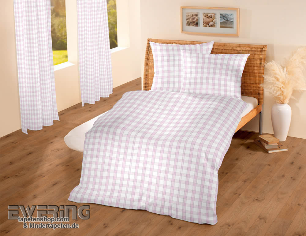 Rosa Karo-Muster Dekostoff