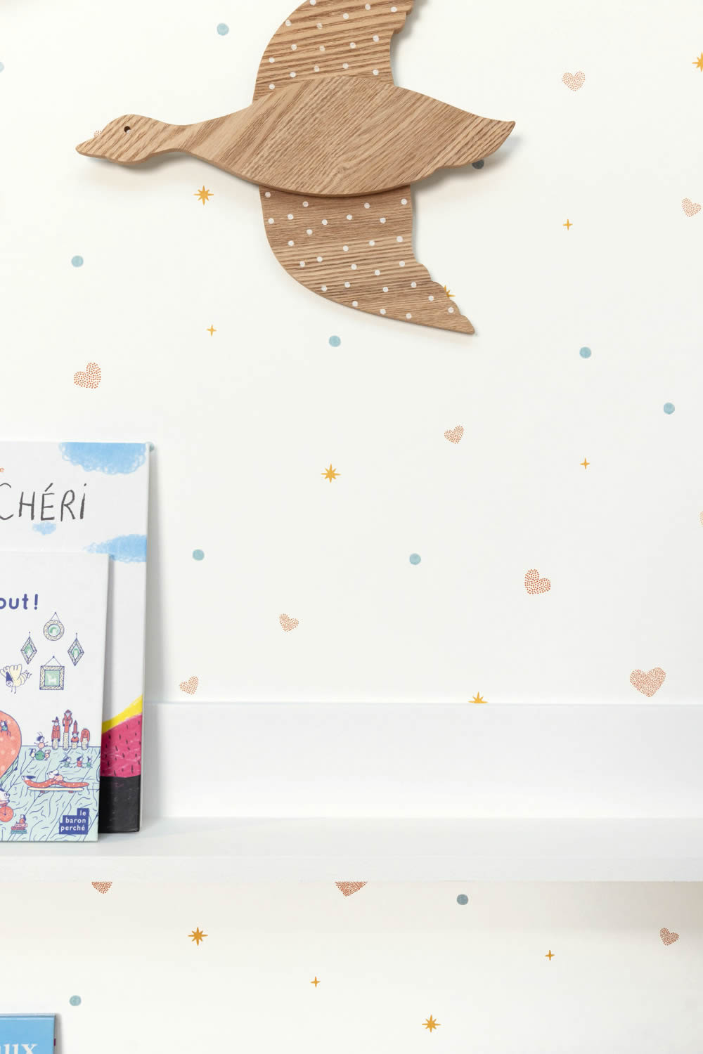 Vliestapete Punkte Sterne Herzen weiß LGG104440674