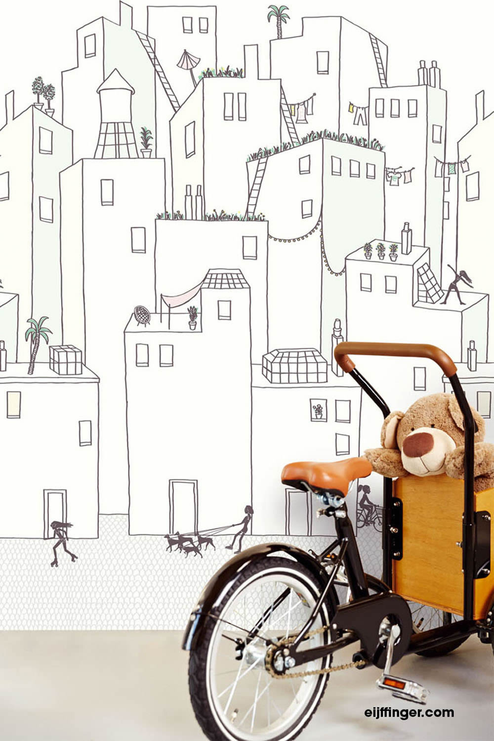 girl town city mural white-55-364174