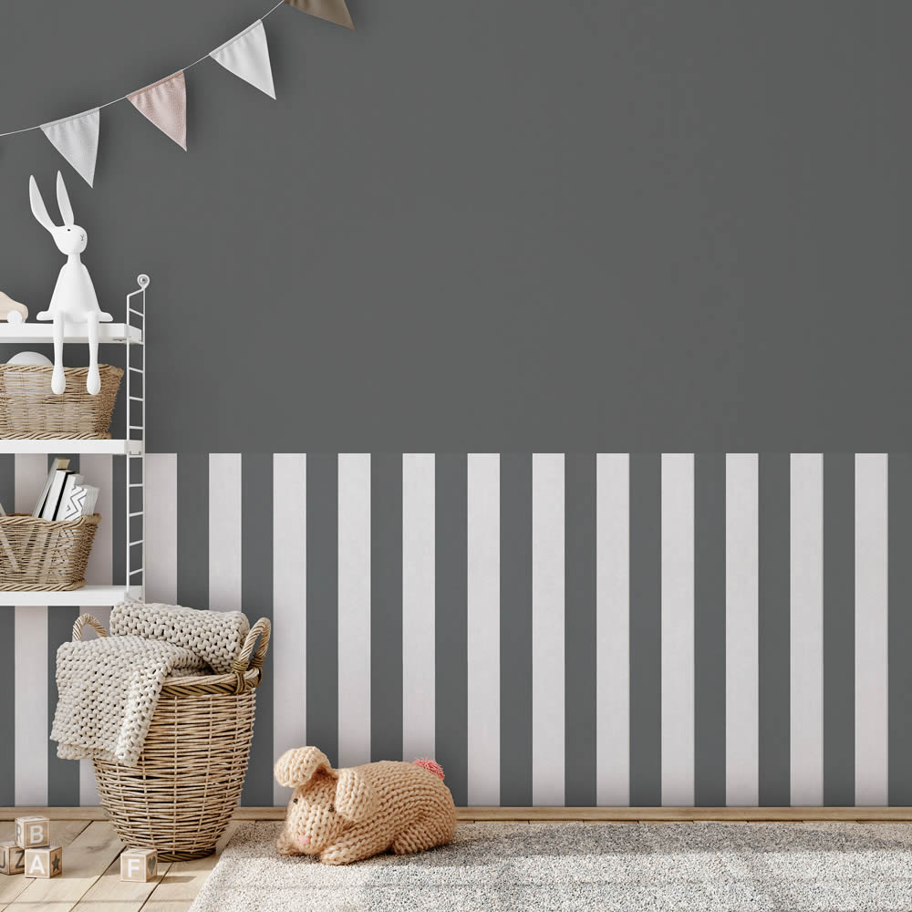 Streifen Grafisch Tapeten schwarz und weiß Kids Walls Marburg 82259