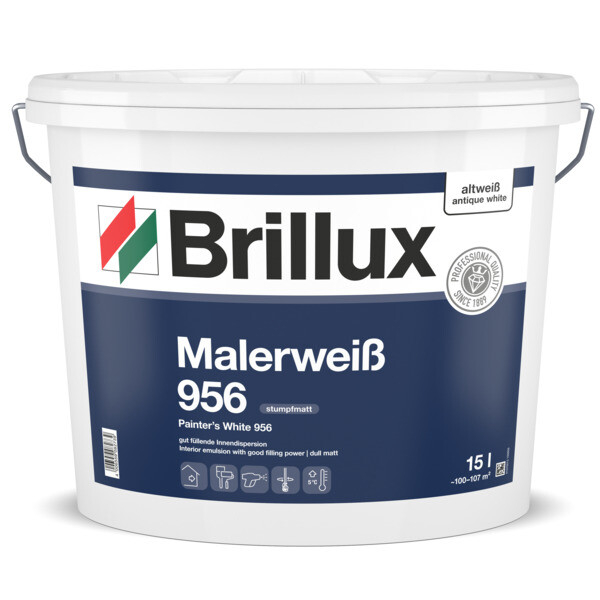 Brillux Malerweiß ELF 956 altweiß 0096 stumpfmatt 10 Ltr. _L-0-095600100096M