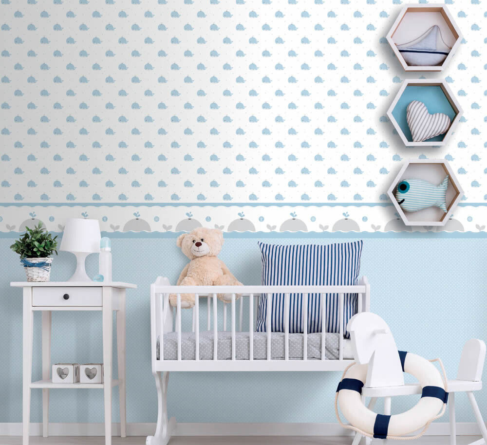 Borte Wale Blau Babyzimmer Lullaby-23-102431.1M