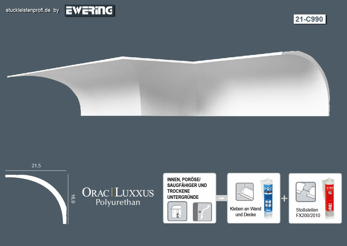 Deckenleiste C990 _L Orac Decor Infinity-C990.1M Deckenleiste C990 _L Orac Decor Infinity-C990.1M