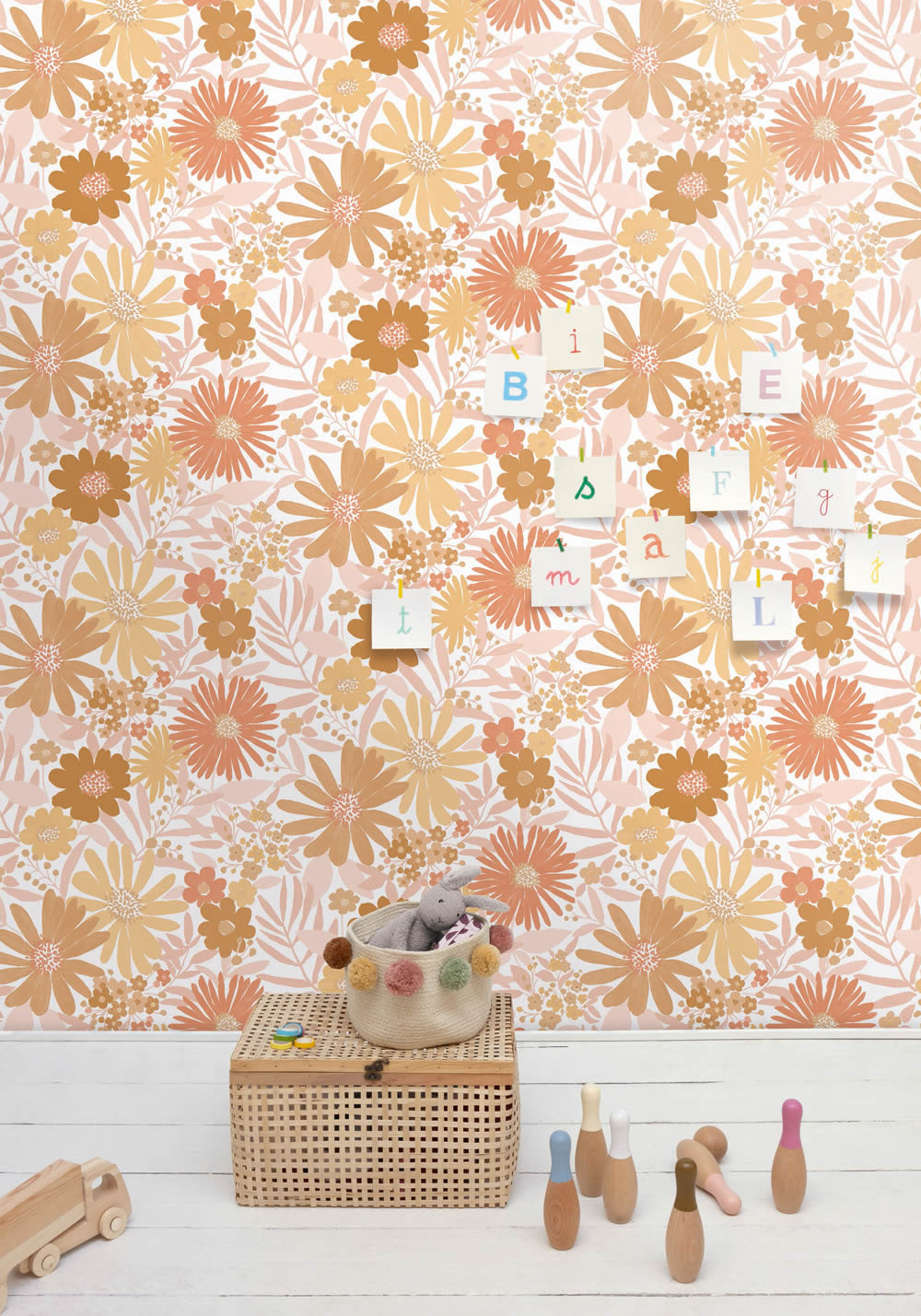 Vliestapete Blüten Blätter Blumen pastellfarben LGG104430436