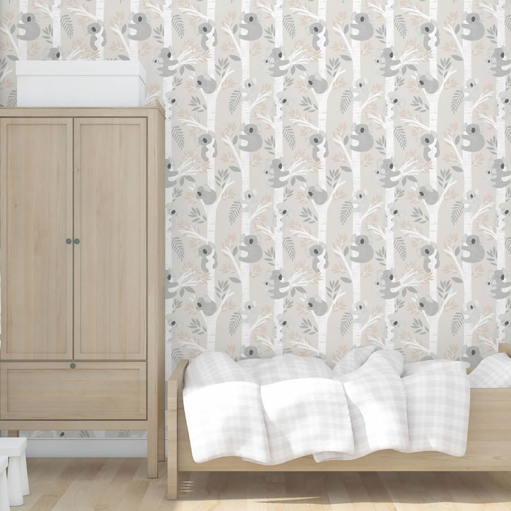 trees and koalas non-woven wallpaper gray Tiny Tots 2 Essener G78385-28-G78385.1M