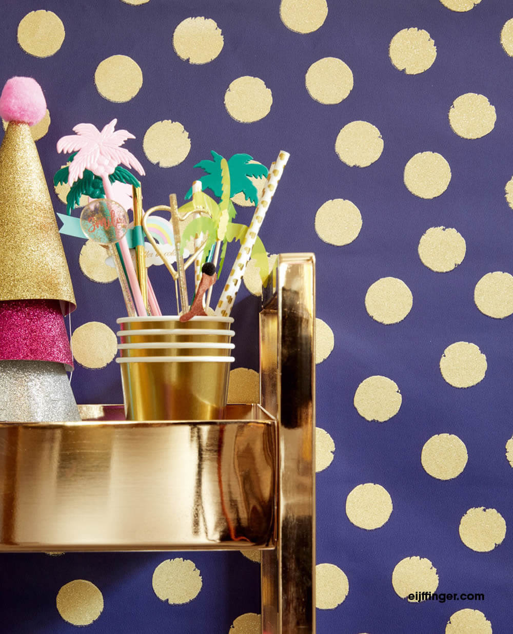 dots gold glitter wallpaper dark blue-55-383592
