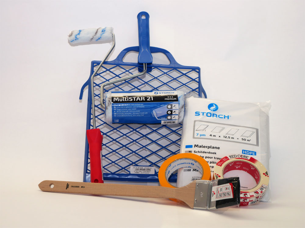 Malerset zum Streichen kleine und mittelgroße Flächen