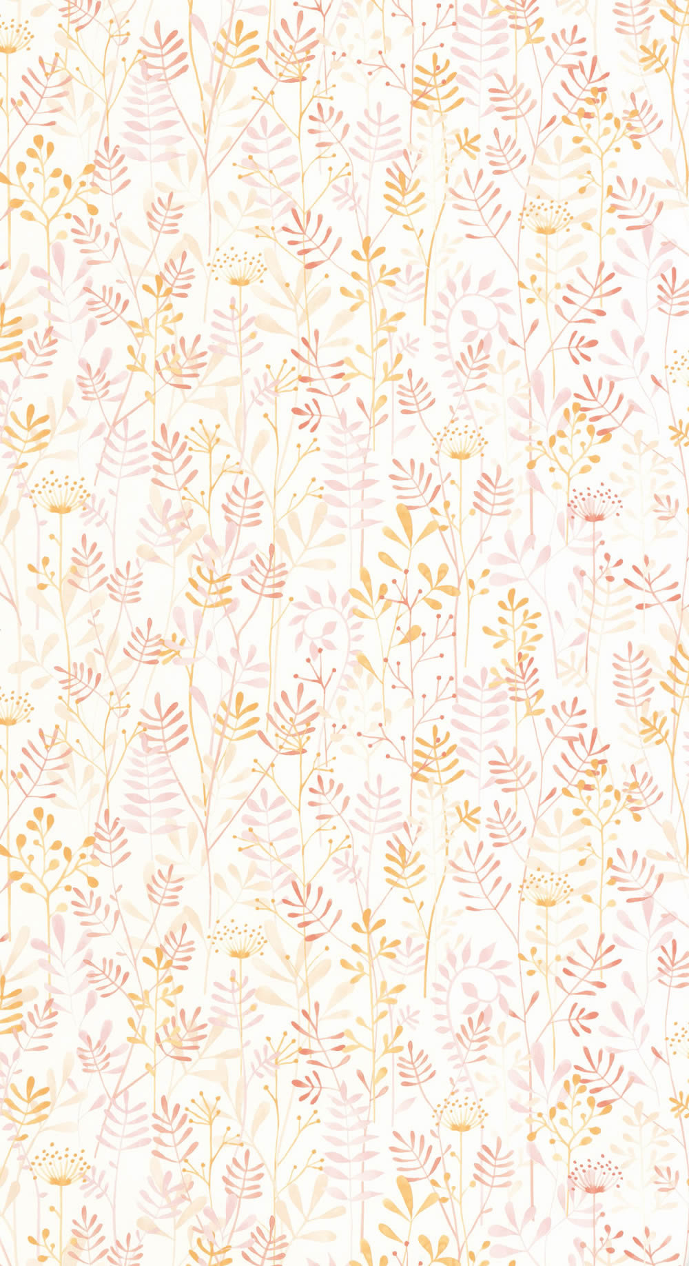 Vliestapete Zweige Blätter pastellfarben weiß rosa OUAT88324630