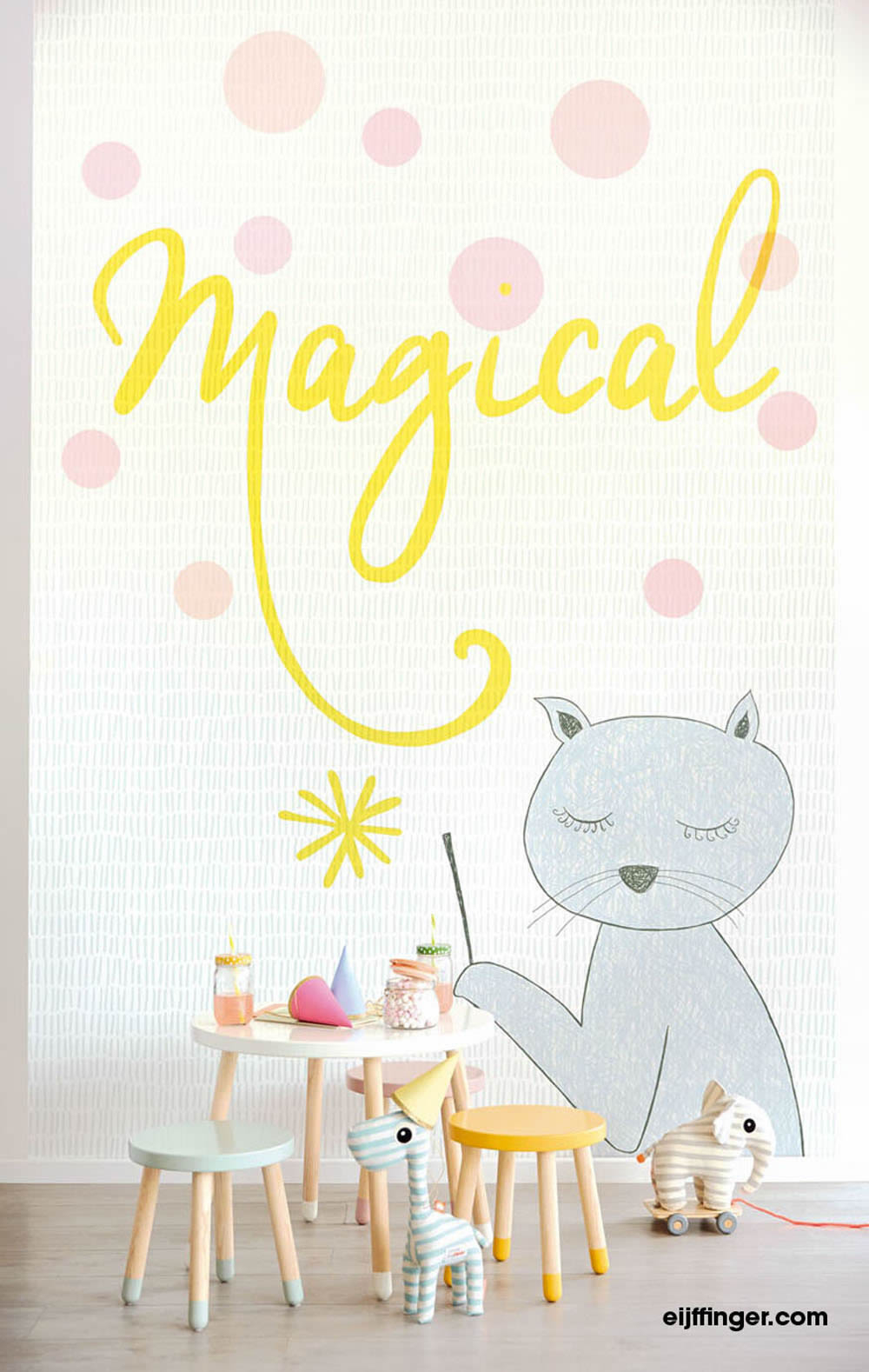 Mural cat gray strokes-55-364189