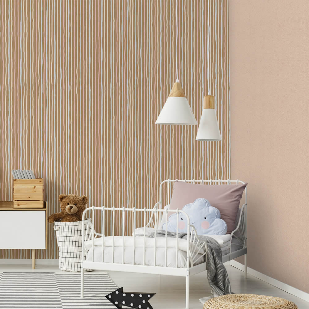 beige non-woven wallpaper checkered pattern Great Kids Hohenberger 26805