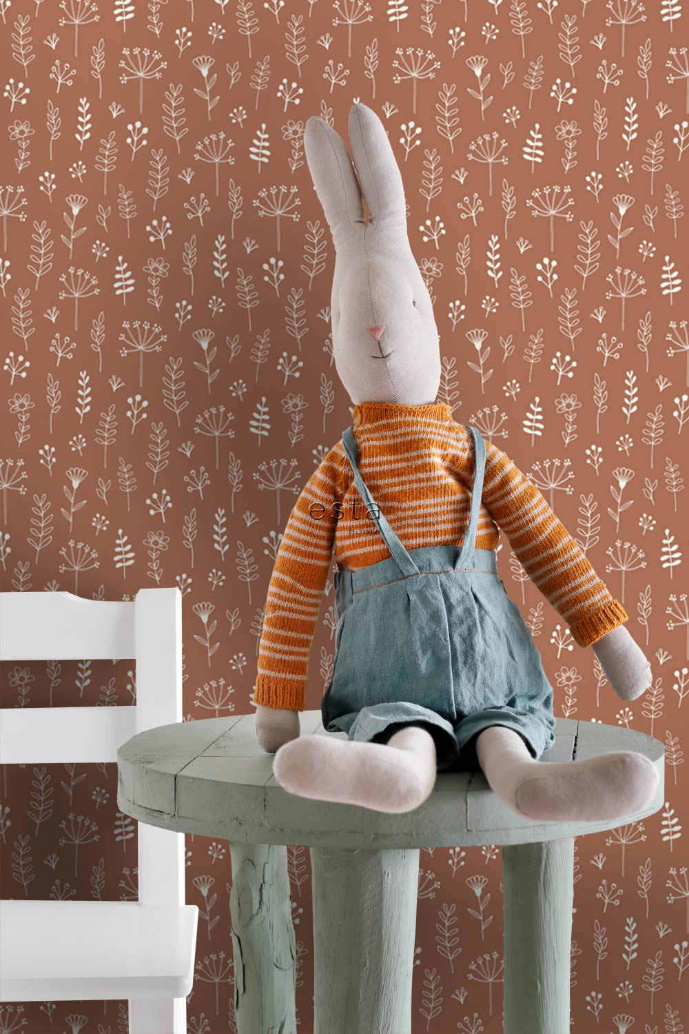 Blumentapete Skandi Boho Natur Vlies Terracotta 139325