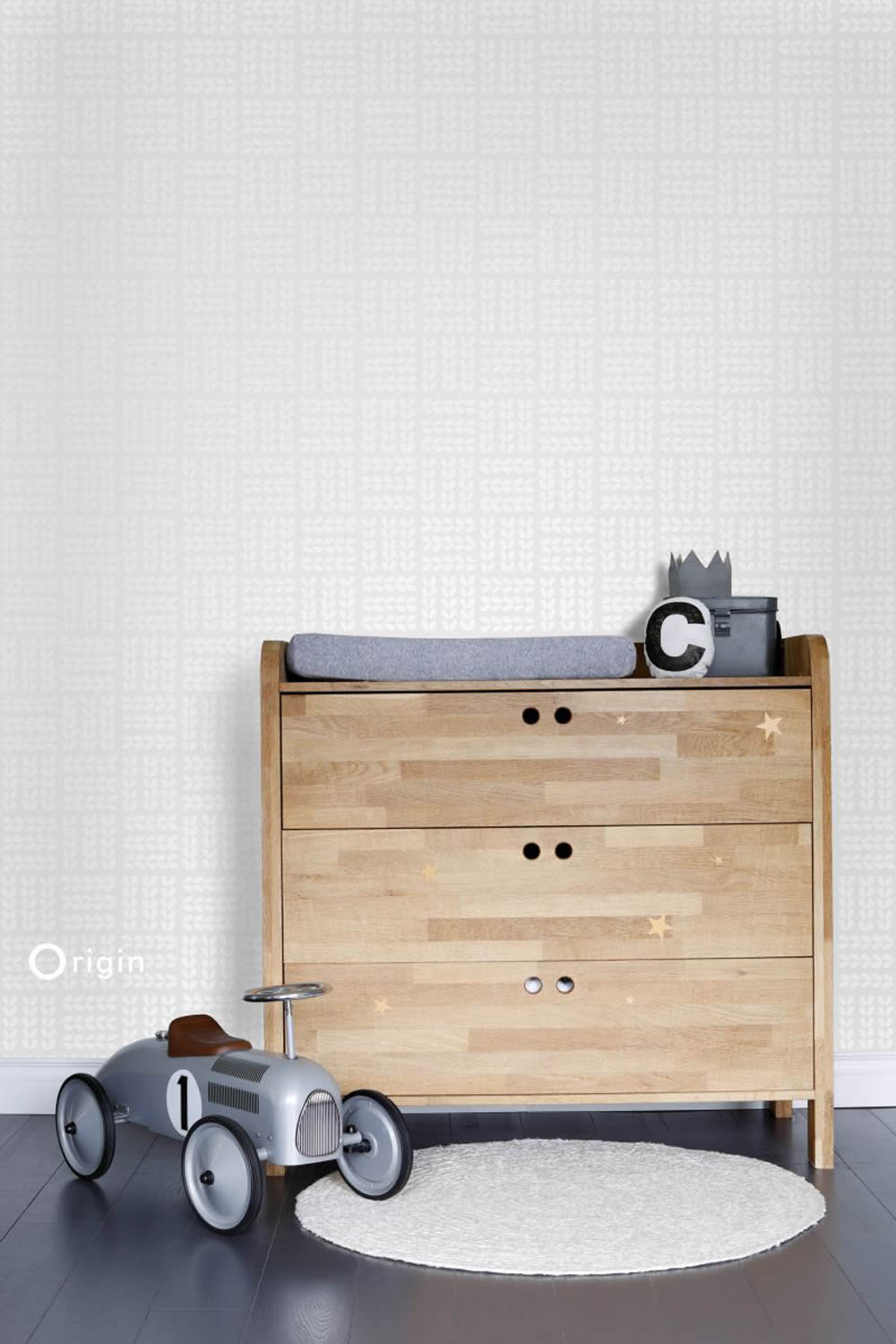 Vliestapete Creme-Weiß Perlmutt Blätter