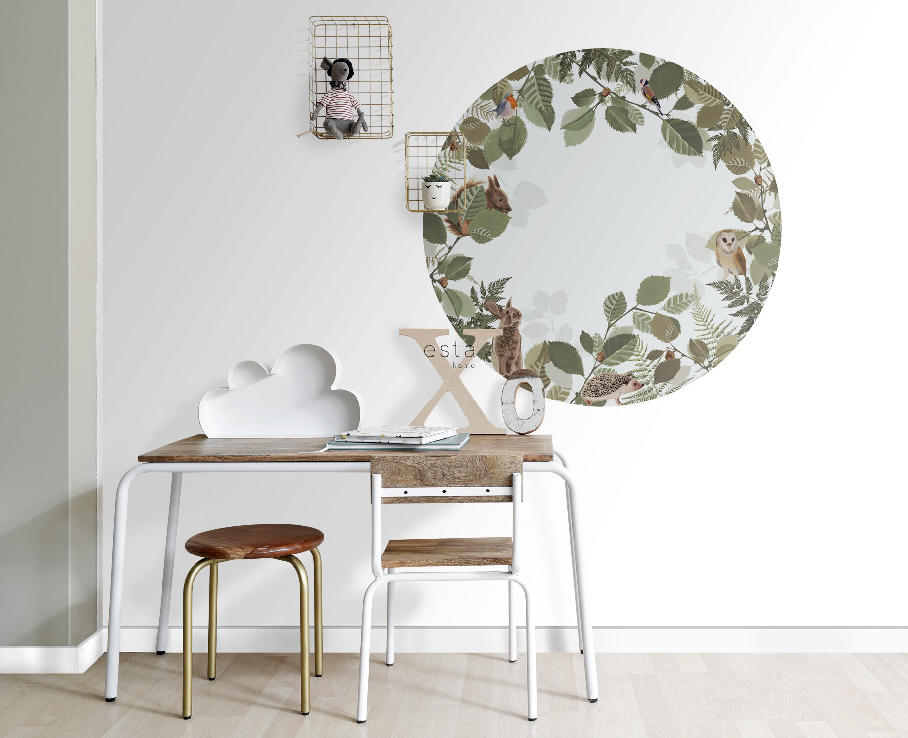 Wandbild Waldtiere Blätter grün 70 cm 159069