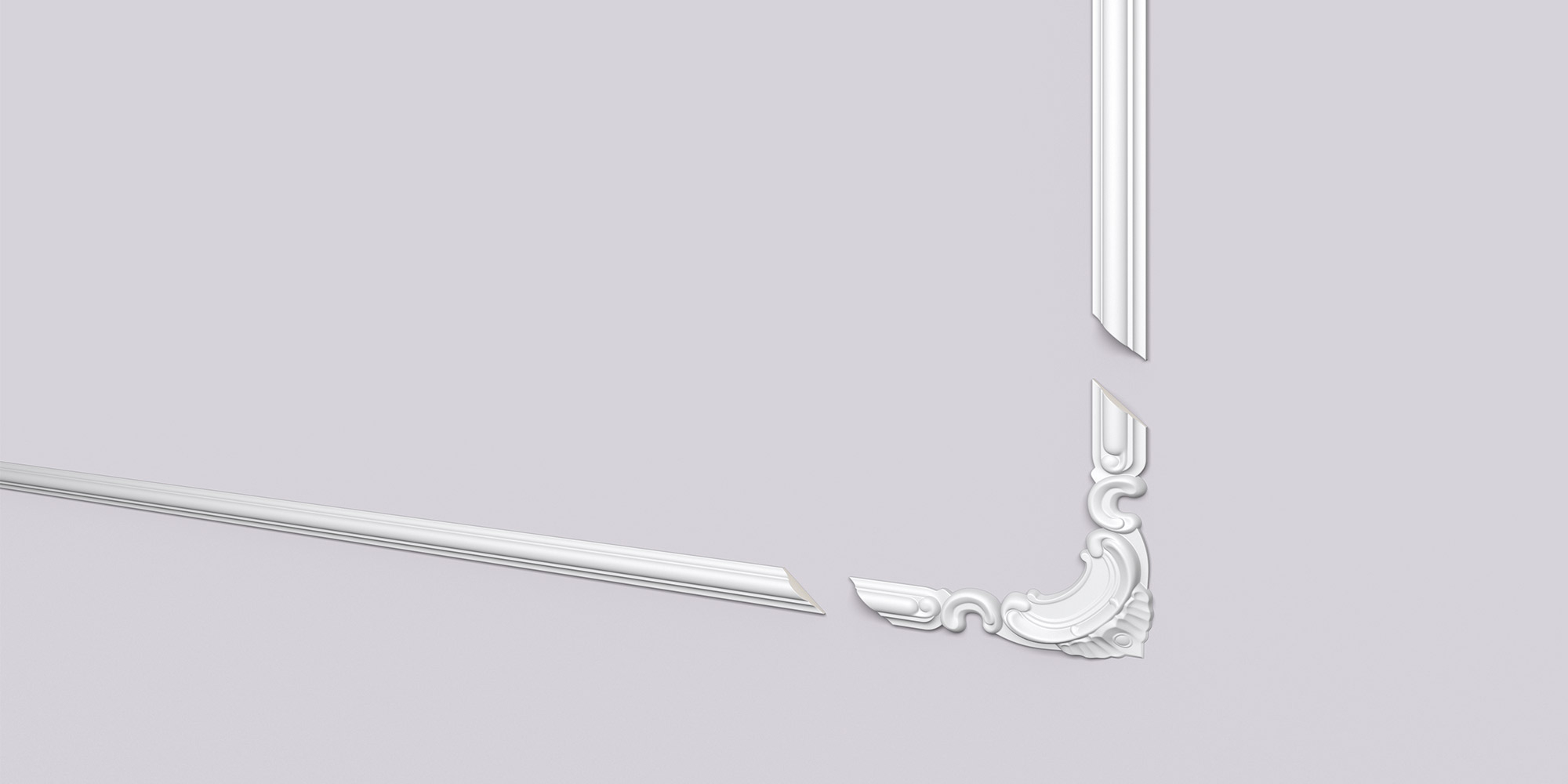 Speziell ausgewählte Wandleisten und die dazu passenden Zierleisten im Set.