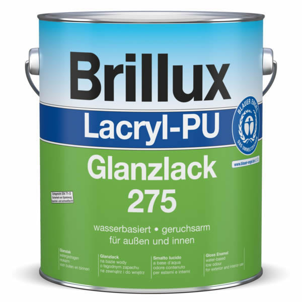 Brillux Lacryl-PU Glanzlack 275 glänzend weiß | 10 LTR