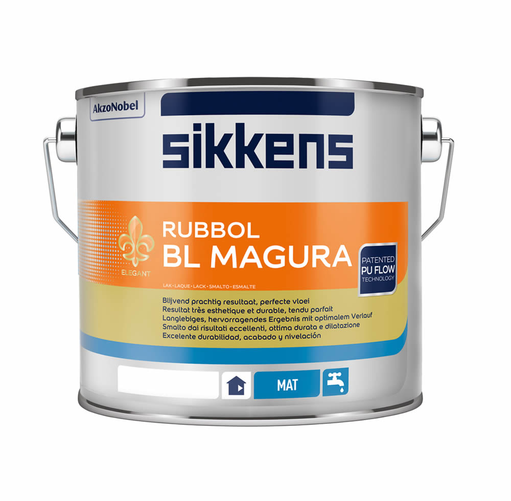 Sikkens Rubbol BL Magura wasserbasierter PU Spezial Mattlack 2,5 Ltr. weiß
