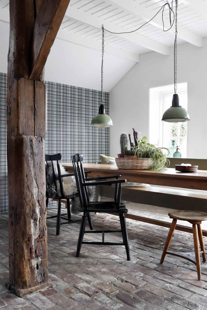 Plaid non-woven wallpaper smooth-23-138822.1M
