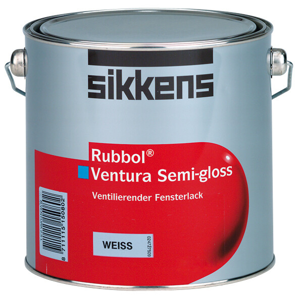 Sikkens Rubbol Ventura Semi-gloss plus seidenglänzender Alkydharzlack 2,5 Ltr. | weiß-3-17442M