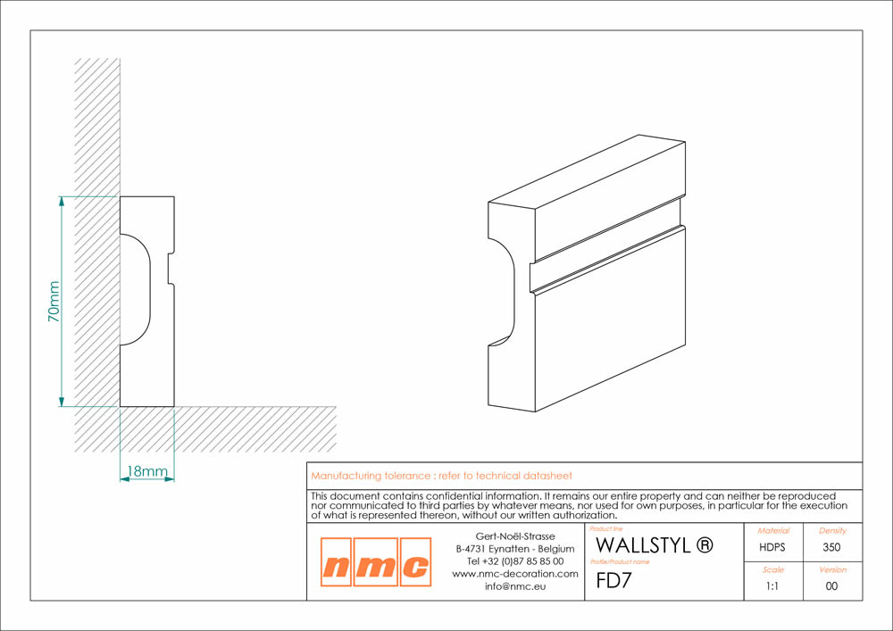 21er Stuckleisten Box Fußleiste NMC FD7 Noel Marquet Flachprofil-x13-FD7-VE
