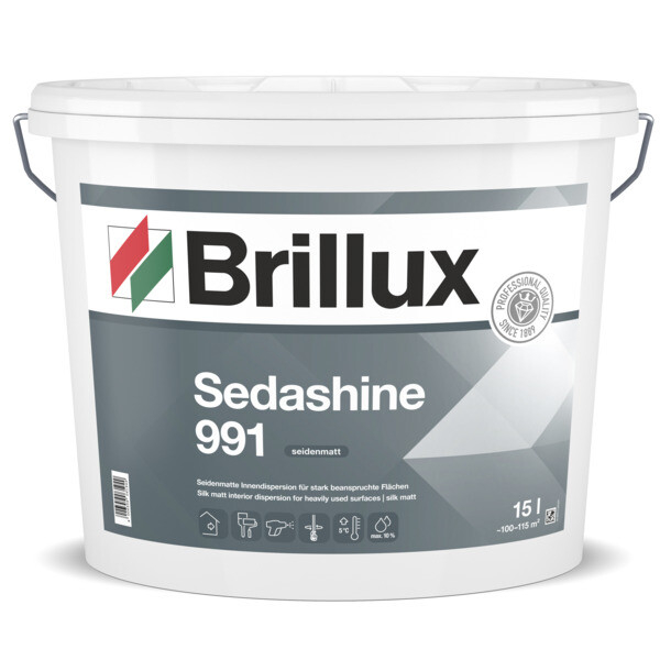 Brillux Sedashine 991 Innendispersion weiß seidenmatt 5 Ltr. Eimer-0-099100050095M