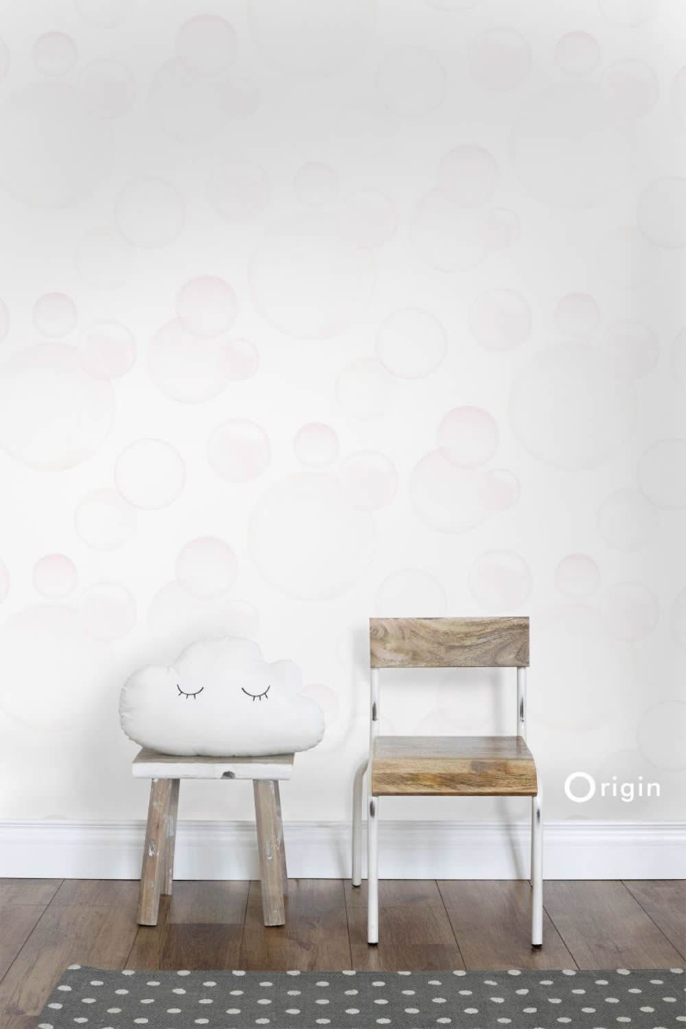 Zart-Rosa Orange Vlies Tapete Blasen