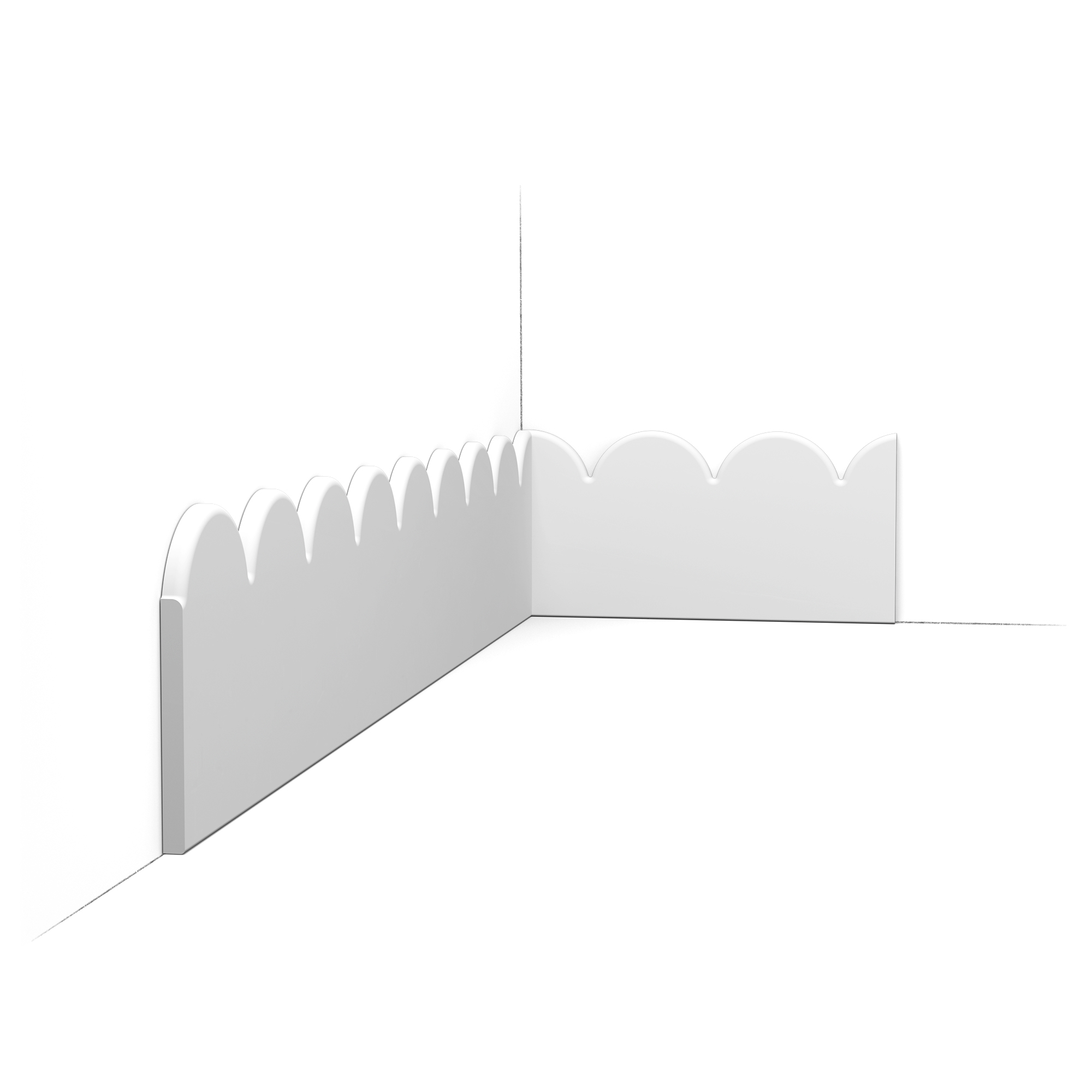Skirting round arches S425 SCALLOP wallmoulding Orac multi-moulding