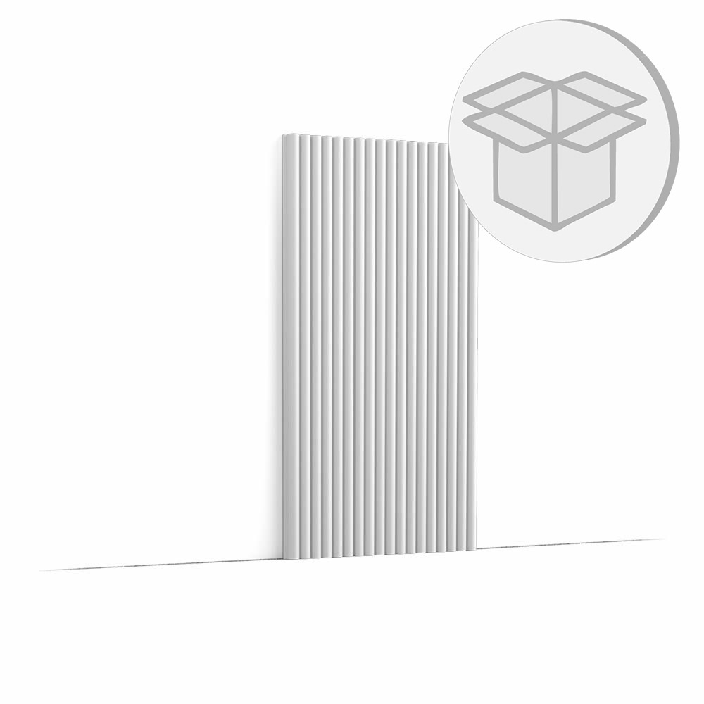 10er Wandpaneel Box abgerundetes lineares Muster REED WX210 Orac Decor Wandelement