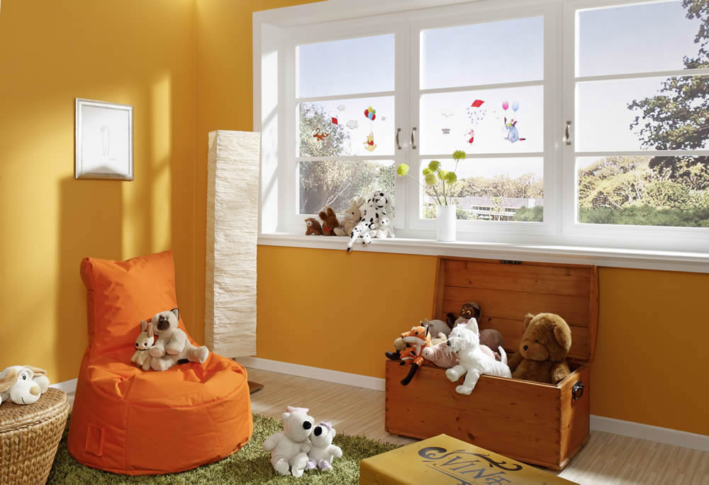Fenstersticker selbsthaftend Winnie Pooh bunt