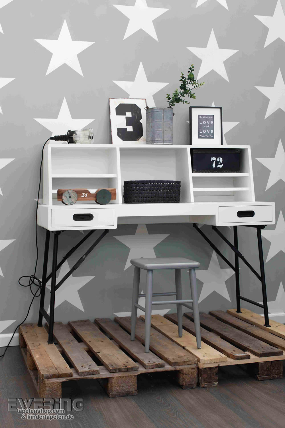 SALE 1 role Grey non-woven wallpaper star-23-128702_S