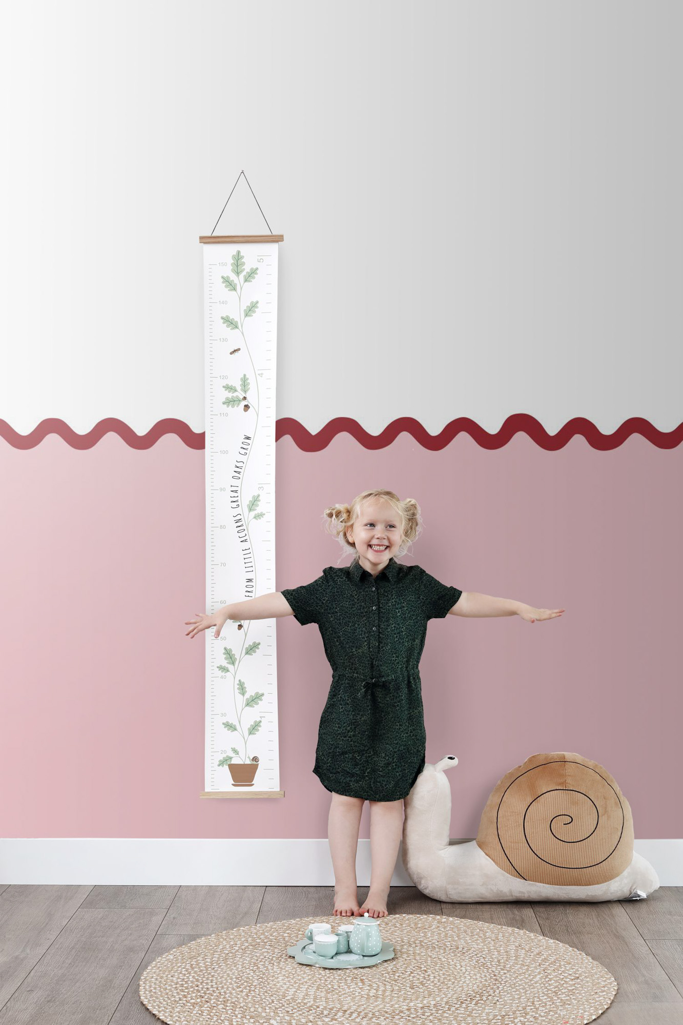 Wellenbogen Wandbild rosa rot 250 x 279 cm 159528