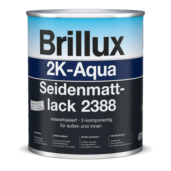 Brillux 2K-Aqua Seidenmattlack 2388 PU-Acryllack weiß, 3,5 l Dose (Härter nicht enthalten, bitte sep. bestellen)