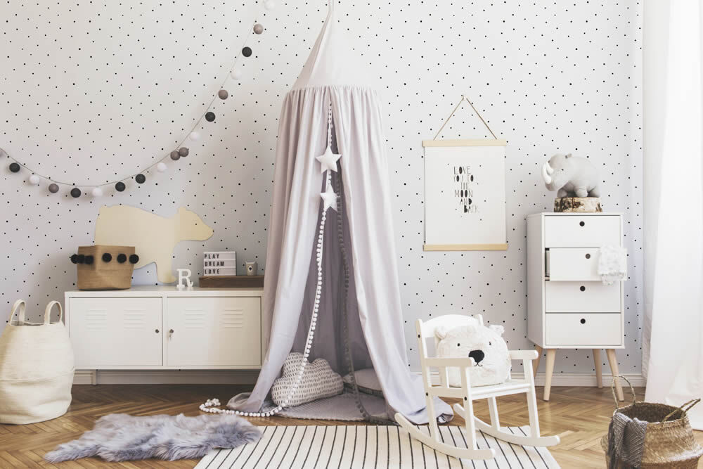 dots shapes wallpaper white and black Little Love AS Creation 381391