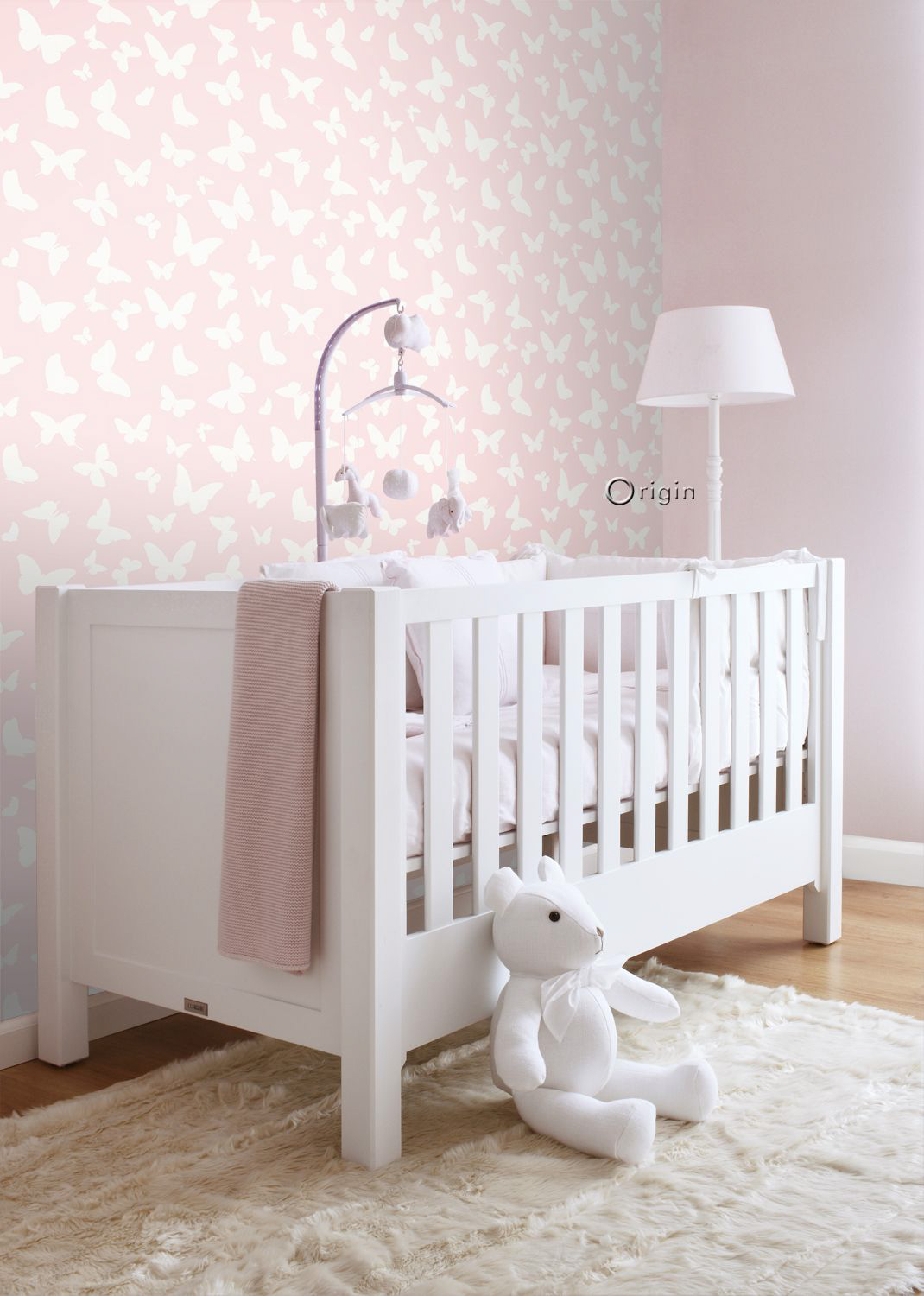 Tapete Schmetterlinge rosa Vlies 347691