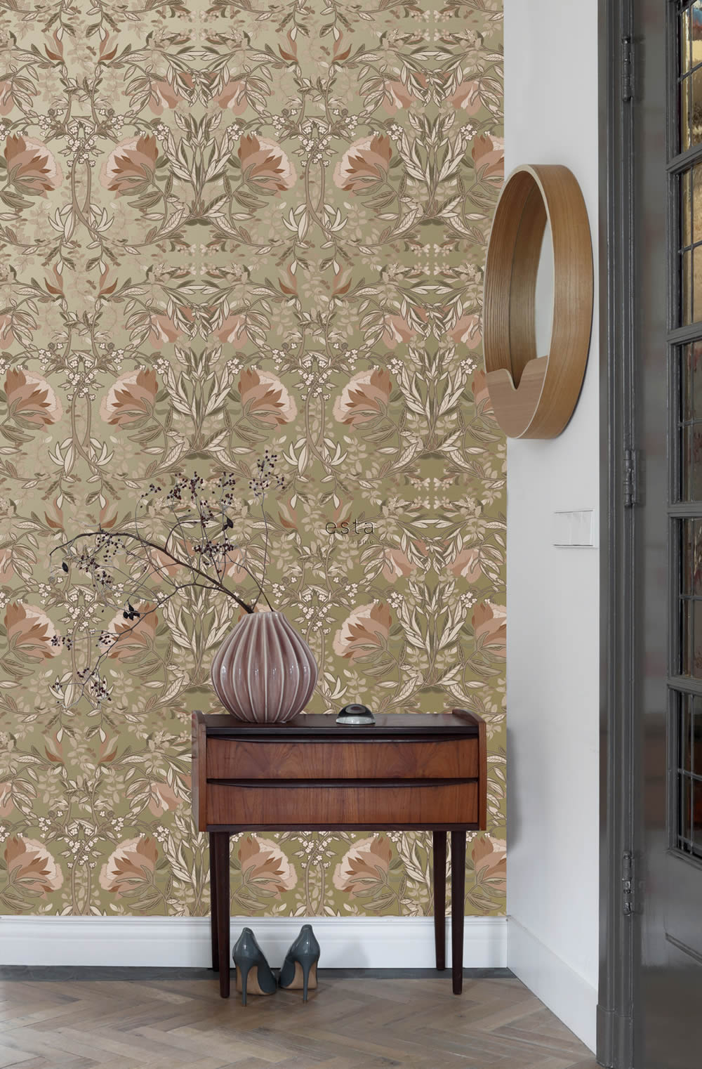 Vliestapete Blumen Floral Muster gold 139568