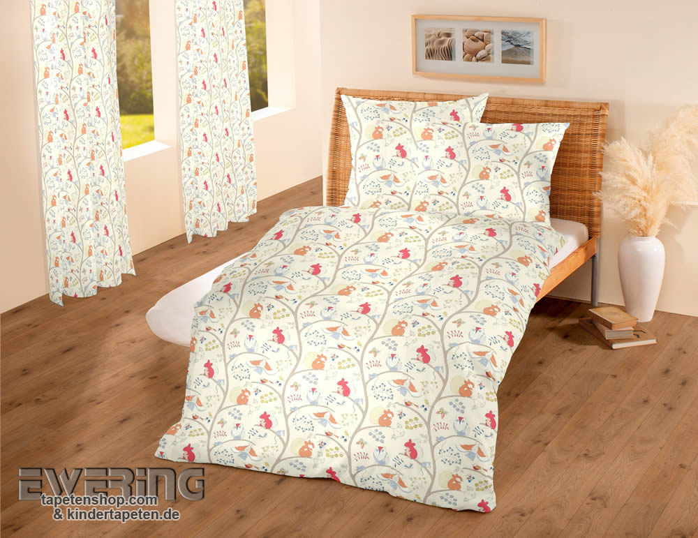 Wald-Tiere Hell-Beige Dekostoff