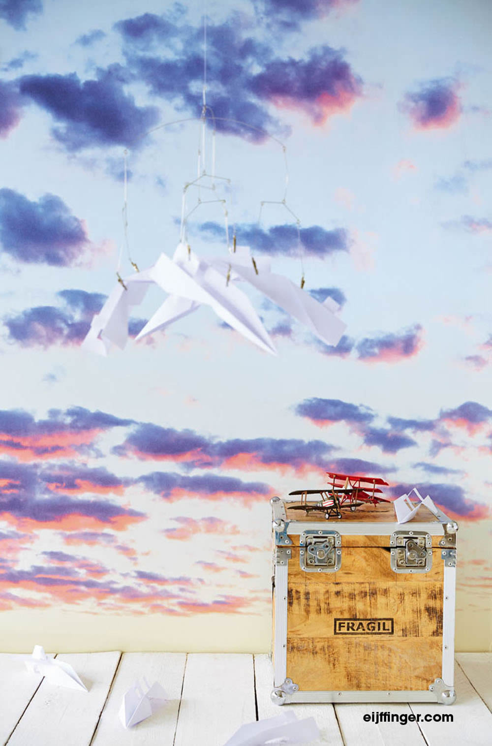 Clouds Blue-Purple Mural-55-364165