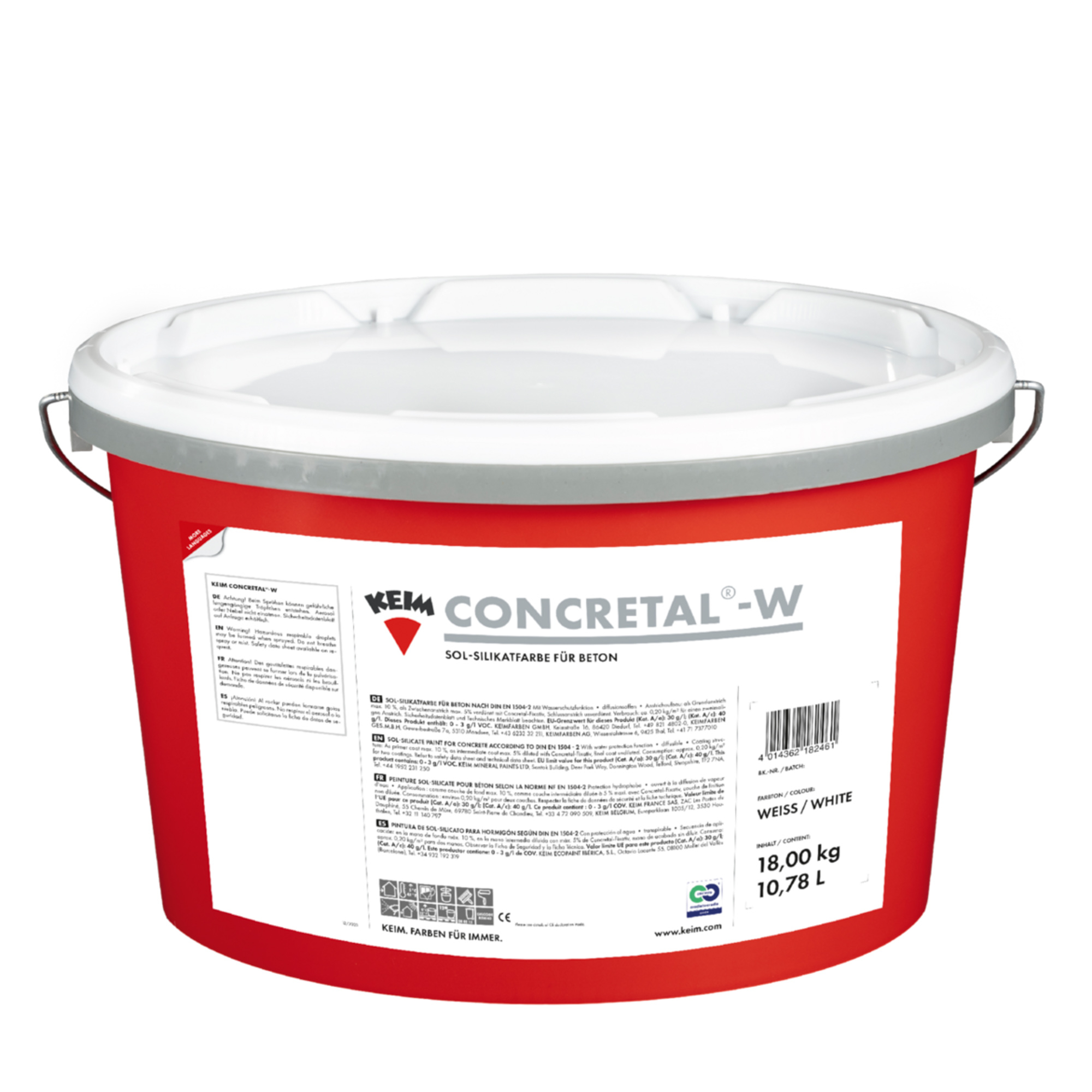 KEIM Concretal-W Sol-Silikat-Betonschutzfarbe weiß 18 kg Eimer
