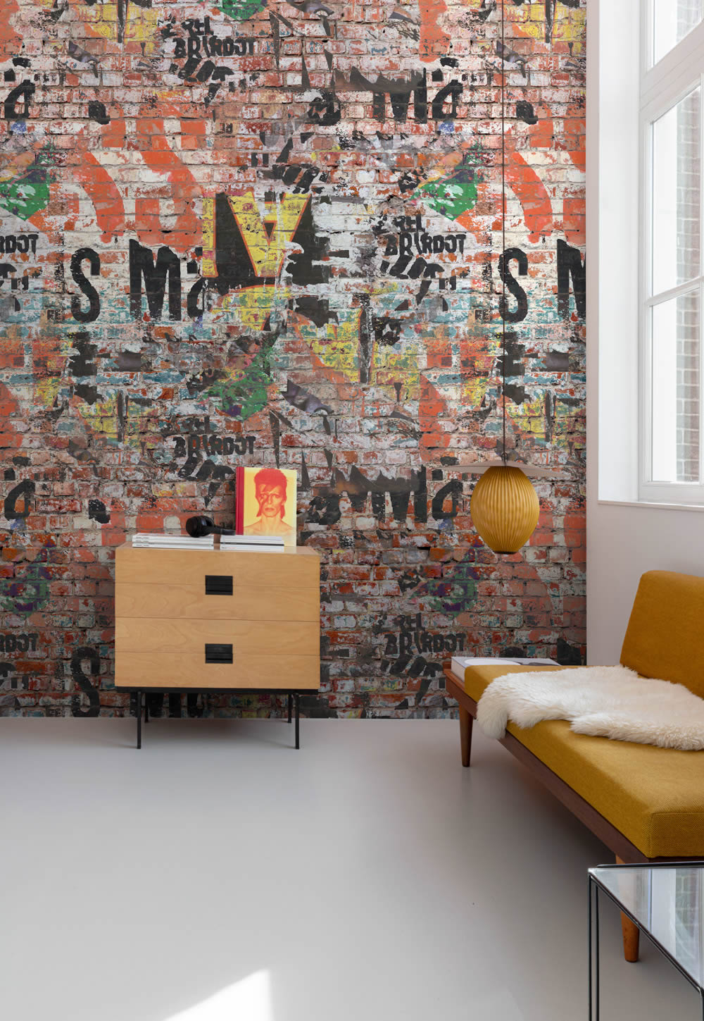 Wandbild 159 x 280 cm Graffiti Street Art Mauer Optik bunt ML3801