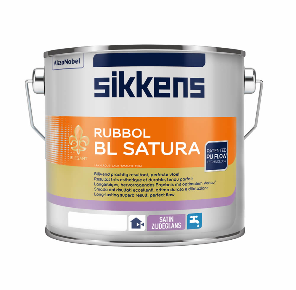 Sikkens Rubbol BL Satura Wasserbasierter PU-Seidenglanzlack 2,5 ltr. | weiß