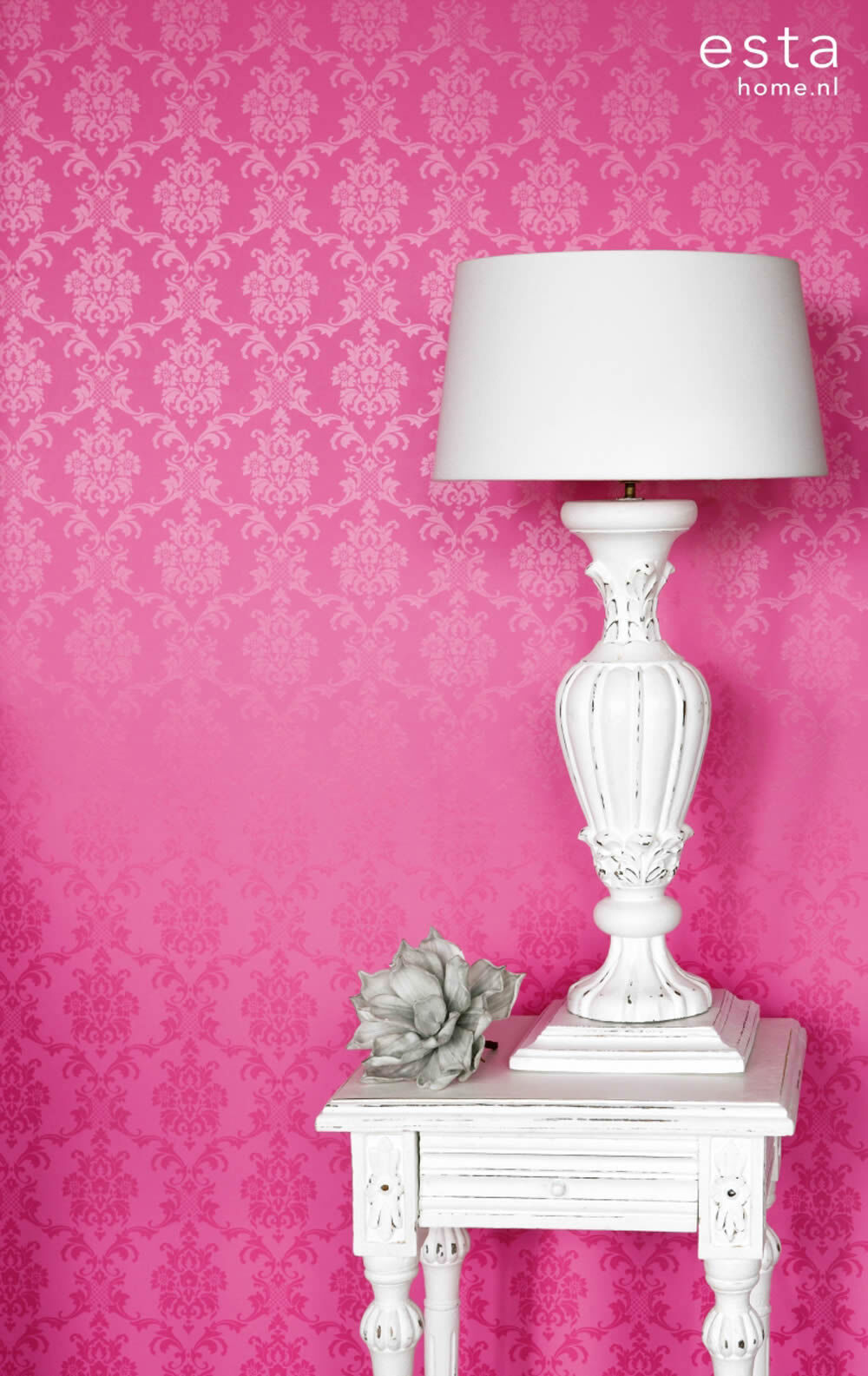 SALE set of 2 non-woven wallpaper baroque pink girl