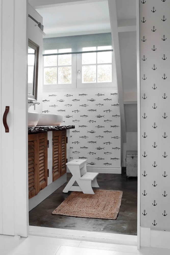 Fish White non-woven wallpaper-23-138967.1M