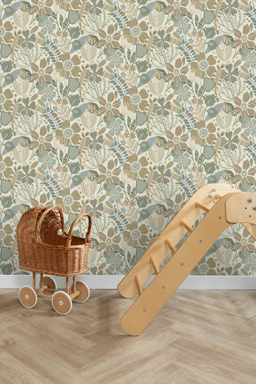 Flower wallpaper Floral non woven beige 139676