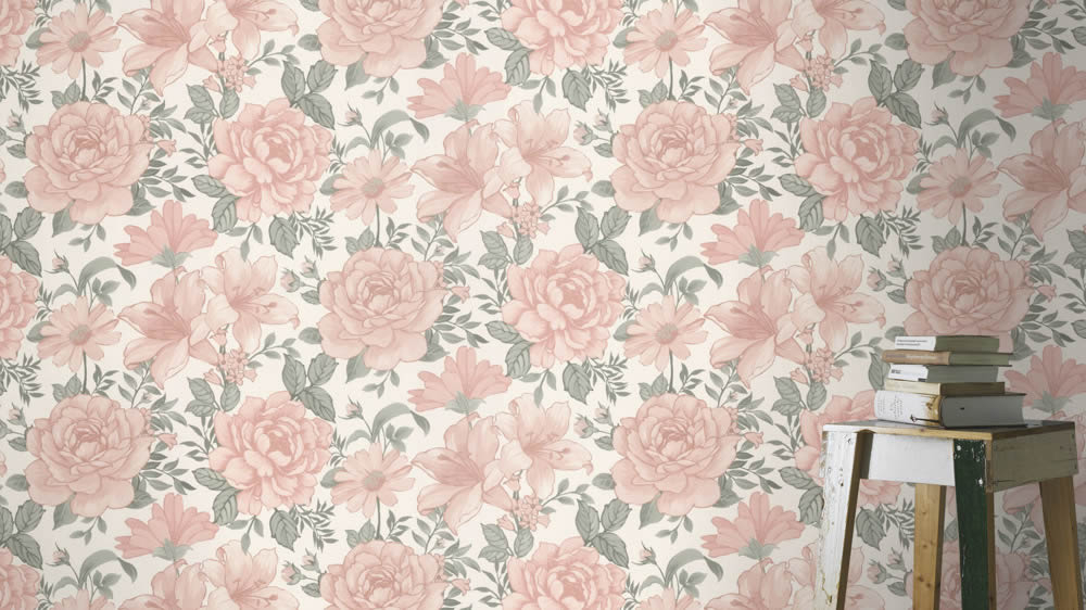 Rosen Vliestapete beige Bambino XIX Rasch 252439
