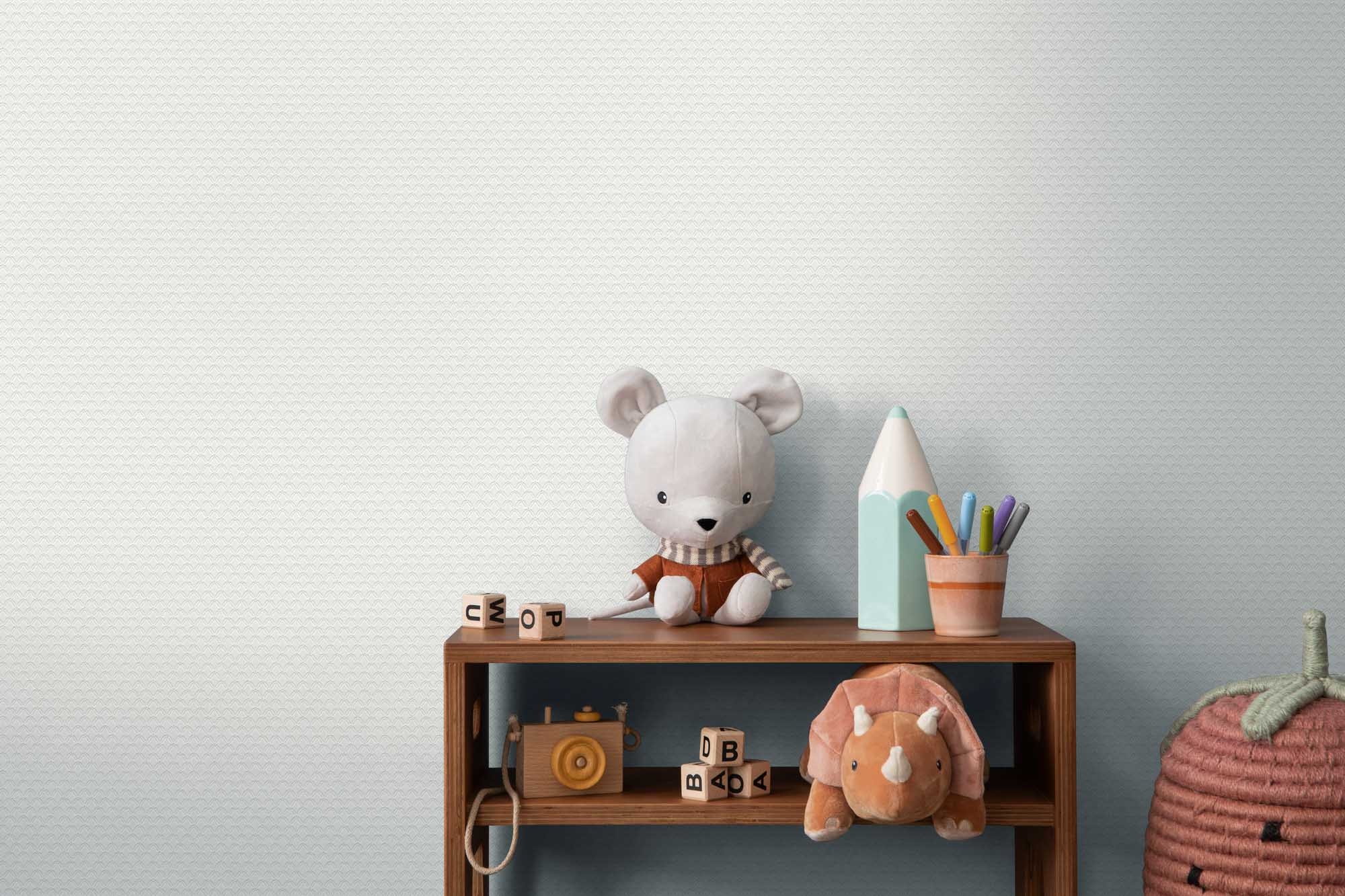 Tapete Unitapete grafische Muster Glitzereffekt weiß Vlies 368978