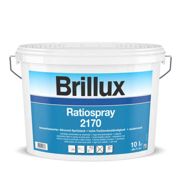 Brillux Ratiospray 2170 Allround Spritzlack weiß 10 Ltr. Eimer
