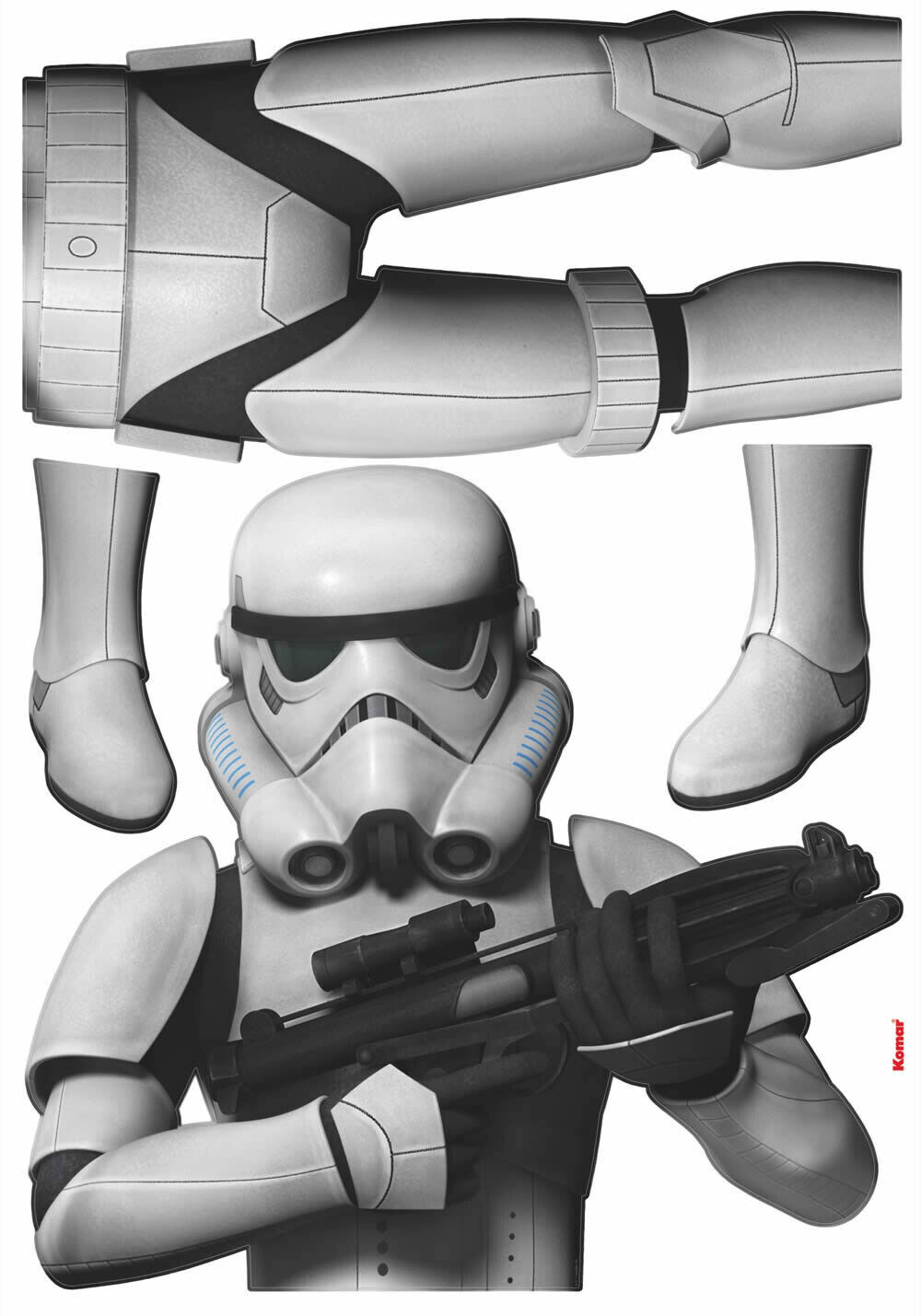 Wandsticker selbstklebend Star Wars Stormtrooper Weiß Schwarz-58-14722