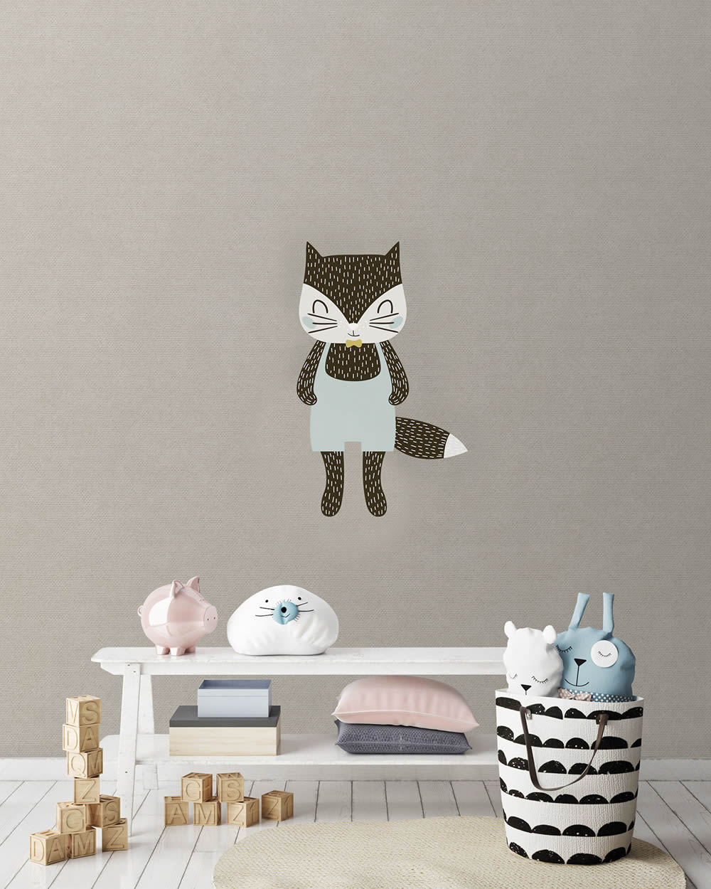 Wandbild Katze skandinavisch vorgekleistert 62,1 x 100 cm