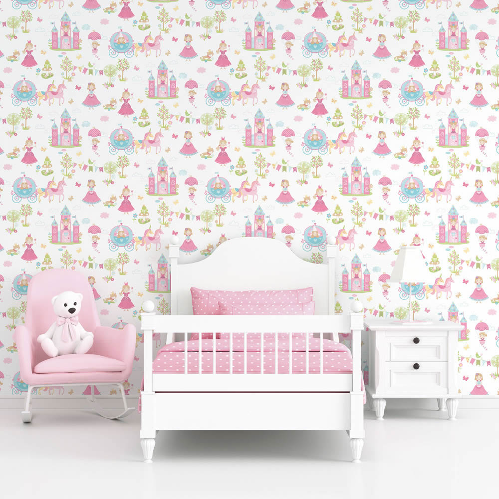 White and blue non-woven wallpaper horse carriage Tiny Tots 2 Essener G78372-28-G78372.1M