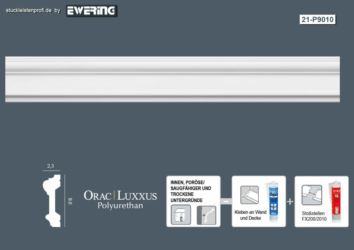 Wandleiste P9010 Orac Decor Stuckleiste-P9010.1M Wandleiste P9010 Orac Decor Stuckleiste-P9010.1M