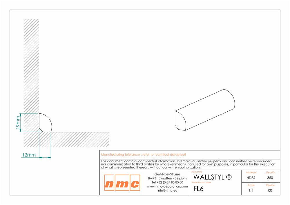 90er Stuckleisten Box FL6 Wandleiste NMC Noel Marquet Flachprofil-x13-FL6-2M-VE